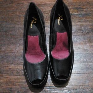 A2 by Aerosoles peeptoe heels (black)